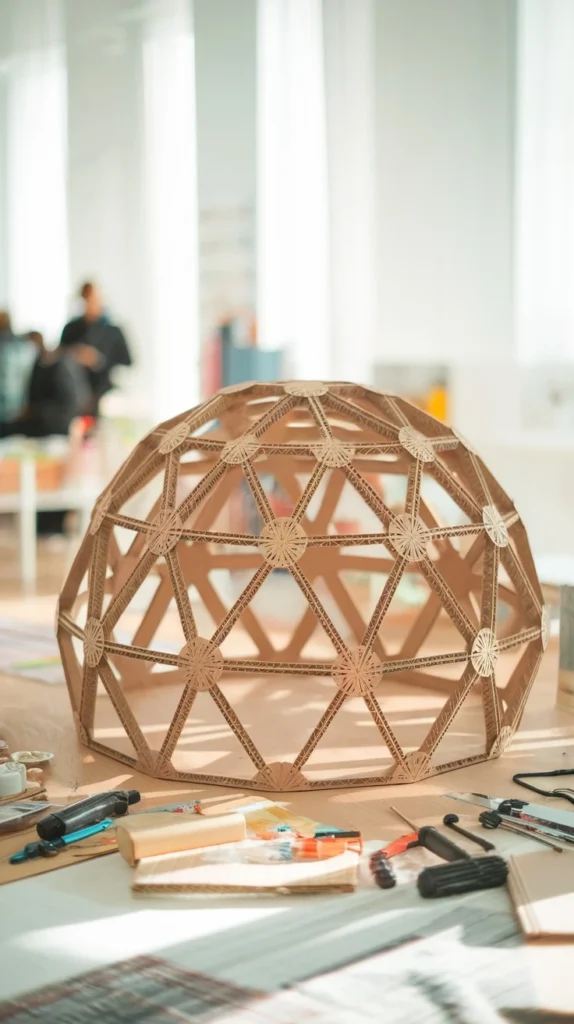 25 Genius Cardboard Craft Ideas You Need to Try Today! 7 Cardboard Geodesic Dome