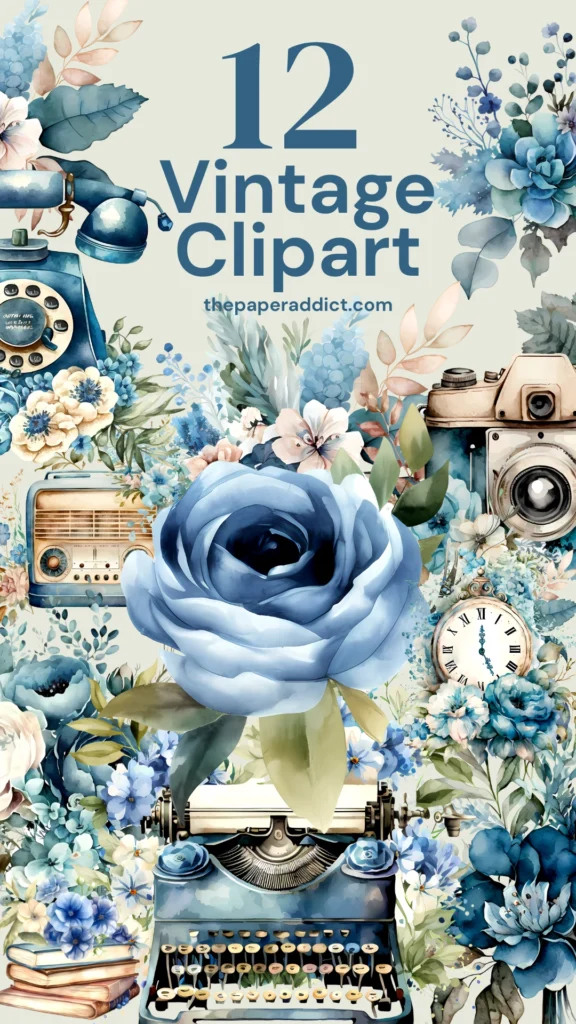12 Blue Vintage Flower Clipart - Free Download 8 12 Vintage Blue Flower Clipart
